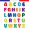 Cute funny childish french alphabet. Vector font illustration