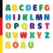 Cute funny childish German, alphabet. Vector font illustration