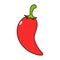 Cute funny chili pepper character. Vector hand drawn traditional cartoon vintage, retro, kawaii character illustration