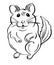 Cute funny chinchilla for stickers. Hand drawn rodent: mouse, hamster or chinchilla.