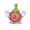 Cute and Funny Clown contagious corona virus cartoon character mascot style