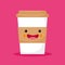 Cute and funny coffee smiling