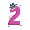 Cute and funny colorful 2 number characters, birthday greetings