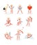 Cute Funny Cupid in Different Situations set, Amur Baby Angel, Happy Valentine Day Symbol Vector Illustration