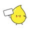 Cute funny drop of urine with poster. Vector hand drawn cartoon kawaii character illustration icon.