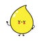 Cute funny drop of urine waving hand character. Vector hand drawn cartoon kawaii character illustration icon