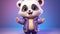 Cute, funny and emotional panda character animated. animated expressions, quirky expressions, playful expressions. happy