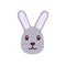 Cute funny face of bunny. Adorable baby hare's head. Rabbit's muzzle in doodle style. Amusing little young animal with