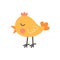 Cute funny farm animal for kids. Nursery print cartoon yellow little chick