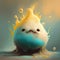 Cute and Funny Fluffy-Goofy Blob Character With Eyes and Mouth AI Generative