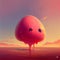 Cute and Funny Fluffy-Goofy Blob Character With Eyes and Mouth AI Generative
