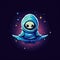 Cute and Funny Gaming Logo: Galactic Guardian