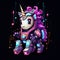 Cute and Funny Gaming Logo: Mecha Marauder vs Pixelated Unicorn Dance-Off