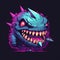 Cute and Funny Gaming Logo with Menacing Pixel Predator