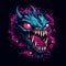 Cute and Funny Gaming Logo with Menacing Pixel Predator