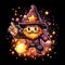 Cute and Funny Gaming Logo with Pixel Pyromancer