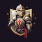 Cute and Funny Gaming Logo with Time-Twist Templar