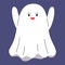 Cute and funny ghost says boo. Fantasy character