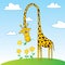Cute Funny Giraffe Cartoon Character with Flower