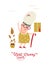 Cute funny grandma on vector greeting card with label best granny ever