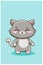 Cute and funny grey little cat animal cartoon illustration