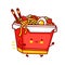 Cute funny happy delivery wok noodle box