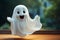 Cute funny happy fantasy smiling animated ghosts. disembodied and otherworldly beings, fear, world of living and dead