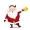 Cute, Funny, happy Santa Claus with beer isolated on white background. Cartoon style Santa Claus enjoy a glass of beer. Christmas