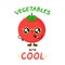 Cute funny happy tomato. Vegetables are cool