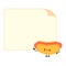 Cute funny hotdog character with speech bubble. Vector hand drawn cartoon kawaii character illustration icon. Isolated