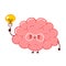 Cute funny human brain organ character