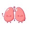 Cute funny human lungs organ character