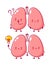 Cute funny human lungs organ character