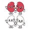 Cute funny kidneys character. Vector hand drawn traditional cartoon vintage, retro, kawaii character icon. Kidneys emoji