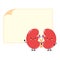 Cute funny Kidneys organ poster character. Vector hand drawn cartoon kawaii character illustration. Isolated white