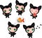 Cute funny kitten set vector illustration