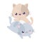 Cute funny little cats kawaii cartoon character