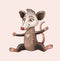 Cute funny opossum or rat. Vector illustration sauitable for childish print on clothes, sticker or cover of notebook