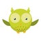 Cute funny owl. Forest bird. Decorative and style toy, doll. Happy and joyful bird in flat style. Isolated children