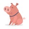 Cute Funny Piglet Flat Style Vector Icon