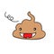 Cute funny poop emoticon smileys. Emotional shit kawaii icons.Happy,smiling, angry,sad, pretty. Vector flat cartoon