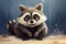 Cute funny prankster raccoon