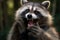 Cute funny prankster raccoon