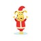 Cute funny puppy, dog character in Santa suit