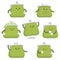 Cute and funny purse, wallet character, emoticons