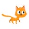 Cute and funny red cat character, curious, playful, mischievous