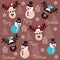 Cute and funny reindeer and snowman pattern