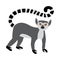 Cute funny ring-tailed lemur. Exotic Lemur catta. Vector illustration in flat and cartoon style