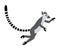 Cute funny ring-tailed lemur jumps. Exotic Lemur catta. Vector illustration in cartoon and flat style