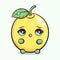 Cute funny scared Lemon character. Vector hand drawn traditional cartoon vintage, retro, kawaii character illustration